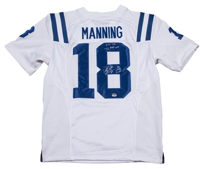 Peyton Manning Autographed and Inscribed Indianapolis Colts White Jersey (Fanatics)